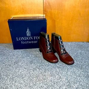 London Fog Leather Zip Up Ankle Boots